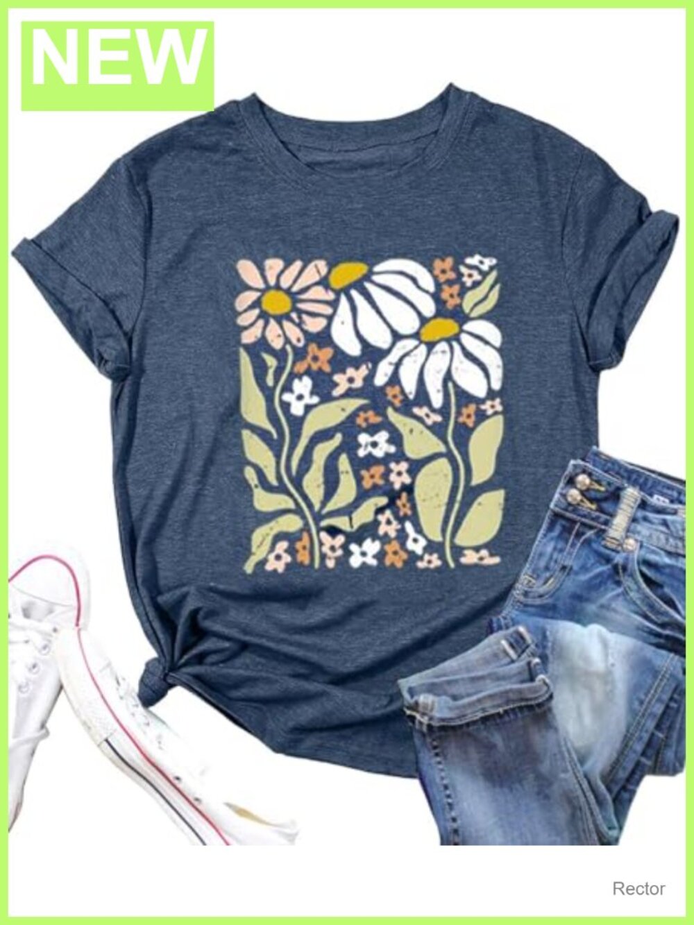 Women Boho Floral Graphic T-Shirt Short Sleeve Summer Tee